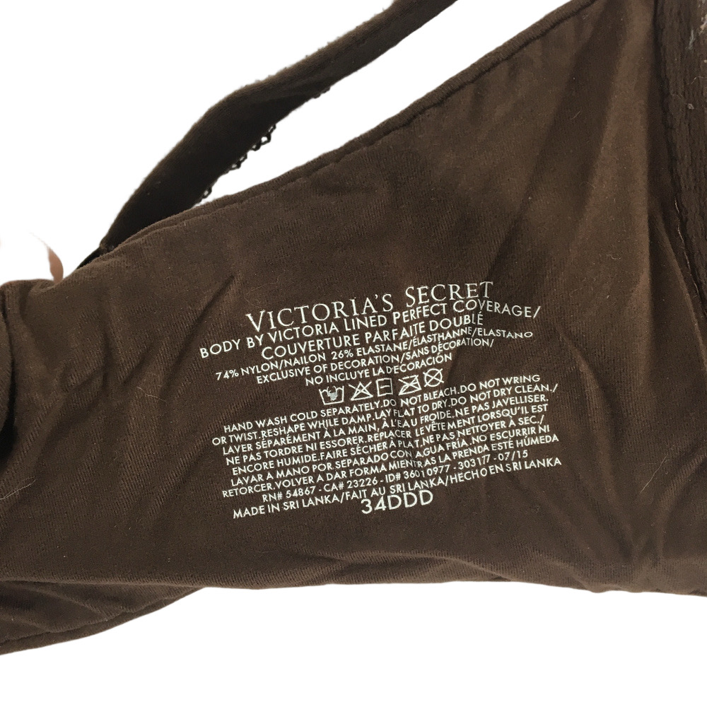 VS Chocolate Brown Perfect Coverage Bra 34F/34DDD - Picture 4 of 11